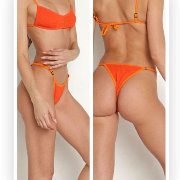 Bond-Eye Swim Womens Larisa Brief Bikini Bottom Vermillion $90 - Picture 1 of 9